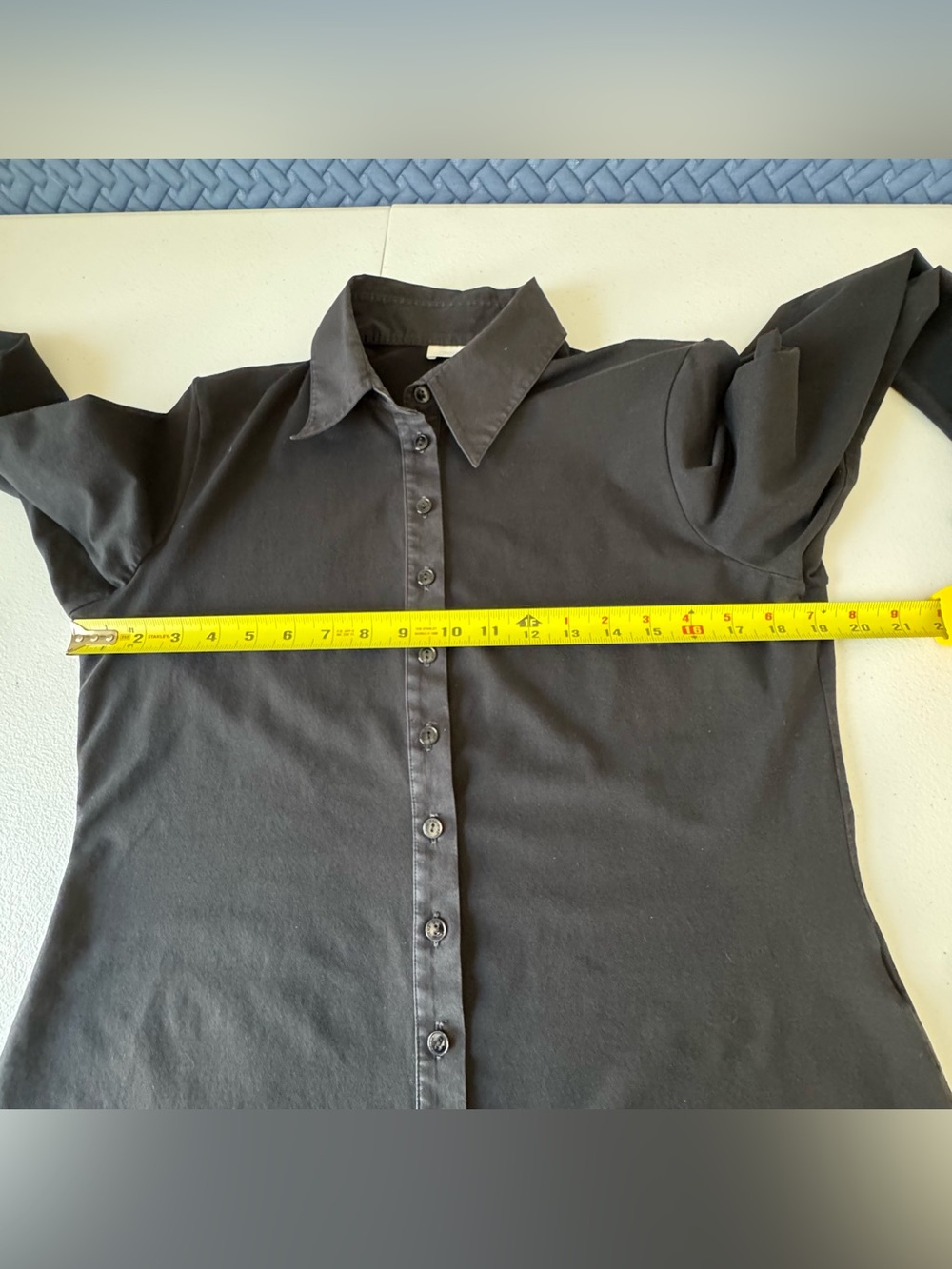 Anne Fontaine Nuage Shirt Black Stretch Jersey Shirt With Fitted Size 44 - Picture 11 of 15